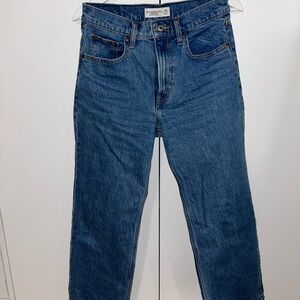 Abercrombie & Fitch High Rise Blue Jeans extra short